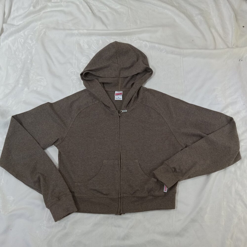 Soffe Brown Youth Classic Hoodied Pull Over Sweatshirt LIght Weight Size Med New